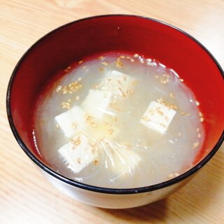 春雨と豆腐の味噌スープ